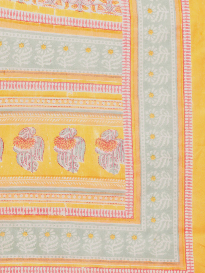 Women Yellow Printed Sequence Detailing Kurta with Trousers and Dupatta